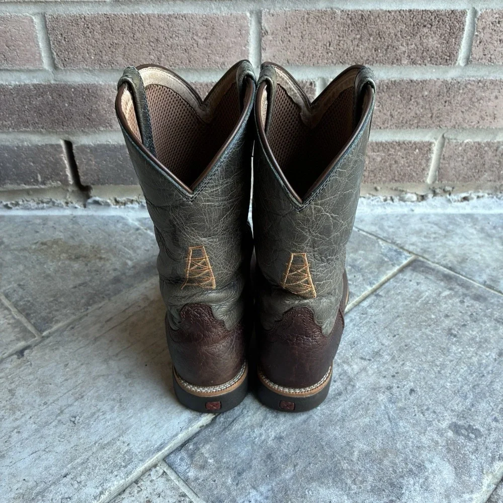 Twisted‎ X Youth 6M Boots Cognac Blue Western Square Toe Oil Rig Work Cowboy